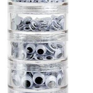 Craft Joggle Eyes Black & White Assorted 5,10 ,12,15, 20MM Pack 550
