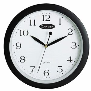 CARVEN CLOCK 300MM BLACK FRAME