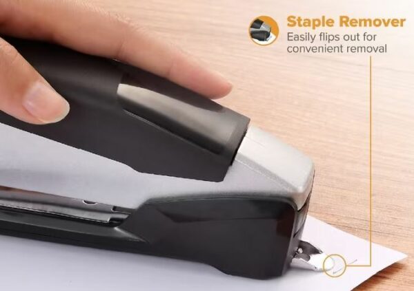 Stapler Bostitch Inpower Premium 28 Sheet Silver Black Light Touch - Image 3