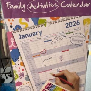 Sasco Family Activity Wall Calendar and Planner 250 X 410MM 2026 Last x 6 In Stock Clearance