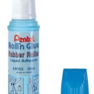 Pentel ER153 Roll On Liquid Glue Stick 30ml with Rubber Roller tip