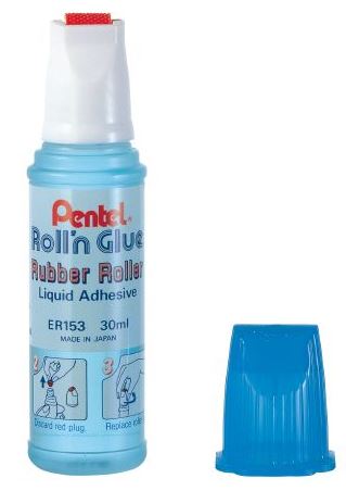 Independent Office Solutions - Pentel ER153 Roll On Liquid Glue Stick 30ml with Rubber Roller tip Pentel ER153 Roll On Liquid Glue Stick 30ml with Rubber Roller tip