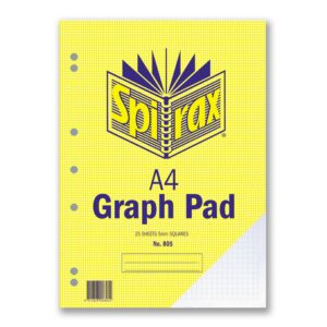 SPIRAX 805 GRAPH PAD 5MM A4 25 Pages 56084