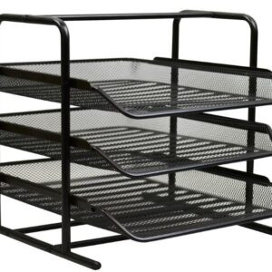 Italplast Wire Mesh Document Tray Set 3 Tier Black