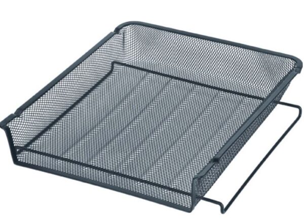 Italplast Wire Mesh Document Tray Black Portrait - Image 2