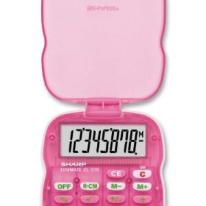 Sharp Els10Bbl Kids Student Calculator Pink 70X107X10.5MM Basic Arithmetic functions