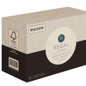 Regal White Interleaved Hand Towel 23X24CM 150 Sheet Ctn 16