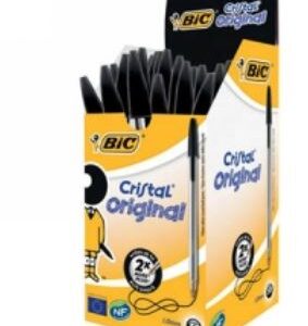 BIC Cristal Ballpoint Pens Medium Black 8127951 Box 50