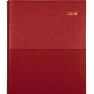 Diary 2026 Collins Quarto Vanessa Vertical Short Week To View Pu Red 325.V15-26