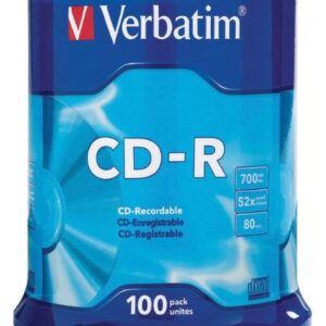 Verbatim Cd Spindle Media Pack 100 Cd-R 80 Min/ 700Mb 52 X Spindle