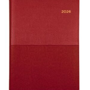 Diary 2026 Collins A4 Vanessa Week To View Pu Red 345.V15