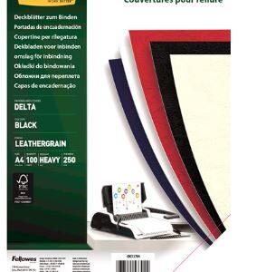 Fellowes A4 Leatherboard Grain Binding Cover Pack 100 Black