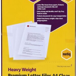 Marbig Ultra Letter File A4 Clear Polypropylene Box 100