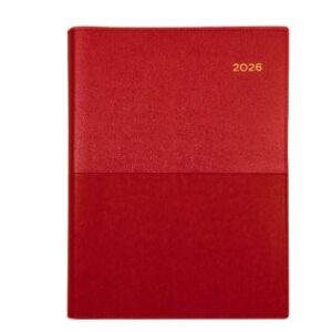 Diary 2026 Collins A4 Vanessa Day To Page Pu Red 145.V15-26