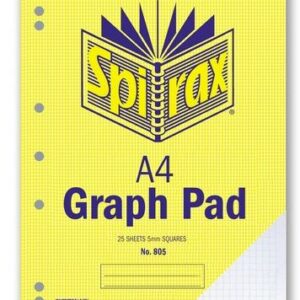 SPIRAX 805 GRAPH PAD 5MM A4 25 Pages 56084