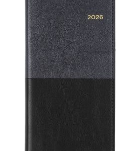 Vanessa 375 B6/7 Slimline Black Diary 2026 Spiral Bound Landscape 375.V99-26
