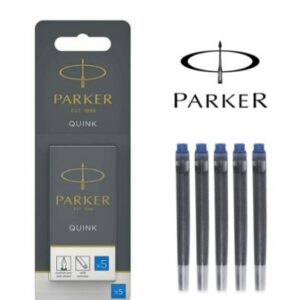 Parker Quink Ink Cartridge Washable Blue Pack 5 For Fountain Pen 1950208- 1950403
