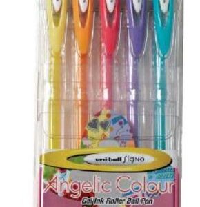 Uniball Um120Ac Signo Angelic Colour Pastel Gel Ink Pen 0.7MM Wallet 5 Colours Last 2 packs