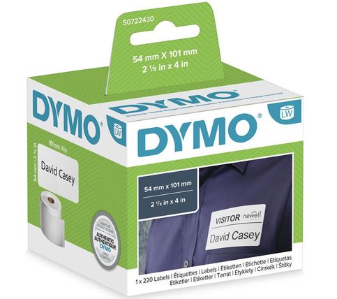 Independent Office Solutions - Dymo Shipping Labels 54X101MM White Paper 220 Labels Per Roll S0722430 Dymo Shipping Labels 54X101MM White Paper 220 Labels Per Roll S0722430