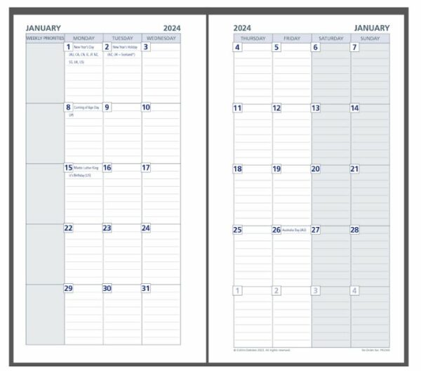 Monthly Dated PR2300-26 Debden Dayplanner Personal Refill 2026 - Image 2