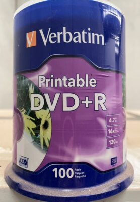 Verbatim Dvd+R Spindle 100 4.7Gb Printable Last 2 in Stock ...