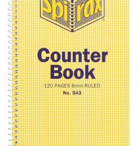 Spirax Counter Book 543 Feint Ruled 120 Pages