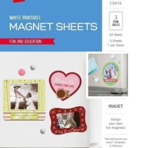Printable Fridge Magnet A4 210 x 297 mm Inkjet Magnetic x 2 Sheets
