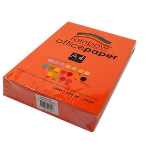 Rainbow Coloured A4 Copy Paper 80Gsm 500 Sheets Orange