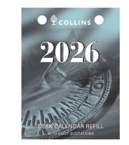 Collins Desk Calendar Refill 2026 Top Opening Punch Dcrt
