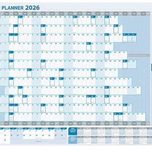 Sasco 2026 Year Wall Planner And Kit 870X610MM Blue
