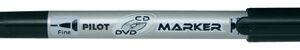 Pilot Sca-Tmcd Cd/Dvd Twin Markers Black Each Permanent 12 To A Box