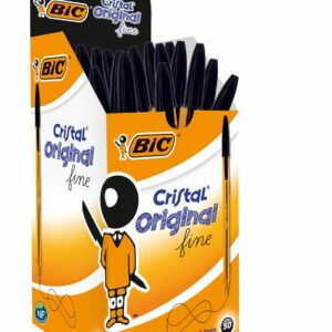 Pen BIC BP Cristal Original 0.8MM Fine Black Bx50 Tax Special Until 30/06/25