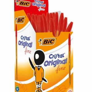 Pen BIC BP Cristal Original 0.8MM Fine Red Bx50