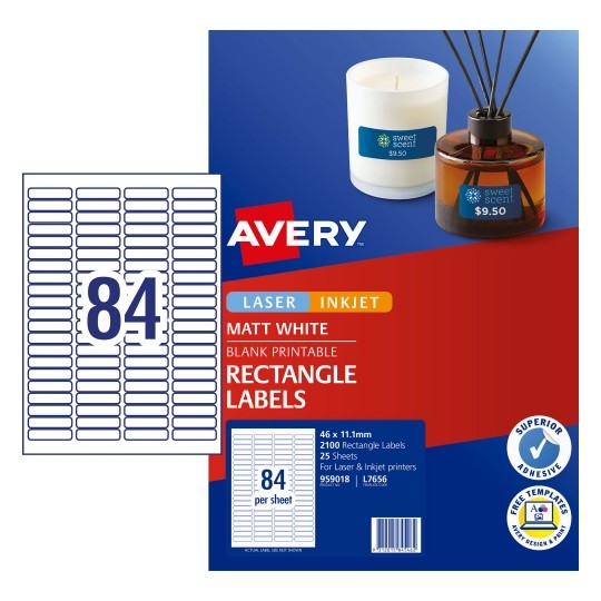 Avery Zweckform-Etichette, 46 X 11,1 Mm, Colore: Bianco - 9