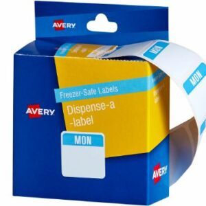 Avery 937321 Freezer Safe Food Container Labels Monday 24 X 24MM Pack 100