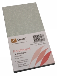Envelope Quill Dl Parchment Gunmetal Pk10