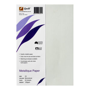 Quill Metallique Paper 120Gsm A4 Moonstone Pack/25