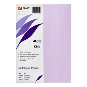 Quill Metallique Paper 120Gsm A4 Lavender Pack/25
