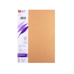 Quill Metallique Paper 120Gsm A4 Autumn Gold Pack/25