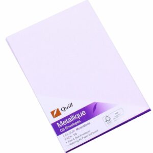 Envelopes Quill C6 Metallique 120Gsm Moonstone Pack 10