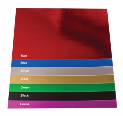 Cardboard Quill 510X630 Foil 7 Asst Colours PKT 50 250Gsm