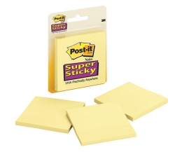 Post- It Notes Super Sticky 3321-Sscy 76X76 Canary Yellow Pk3