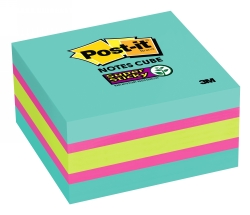 Notes Super Sticky Post-It 76X76MM Cube 2027-Ssafg Aqua Mix 360Sht