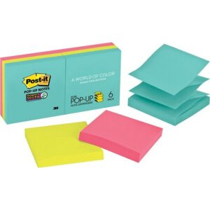 Post-It R330-6Ssmia Super Sticky Pop-Up Notes Miami 76 X 76MM 90 Sheets Pack 6