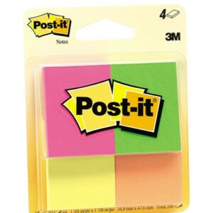 Post It Capetown Mini Notes 653-4Af 200 Sheets Per PKT 35X48MM 4 Colours