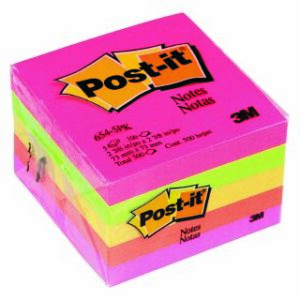 Post It Notes Neon Colours 654-5Pk 76X76MM
