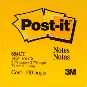 Post It Notes Neon Colours 654-Ct 73X73MM Neon Citrus