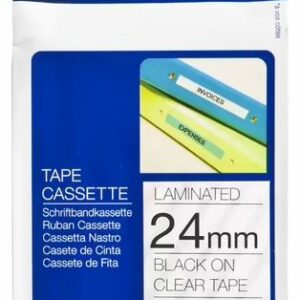 Brother 24MM Black Text On Clear Tape - 8 Metres