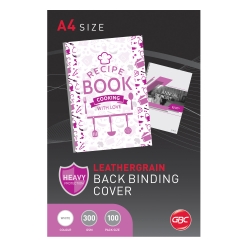 Binding Covers Gbc Ibico 300 Gsm A4 Leathergrain White Pk100