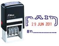 Shiny Self Inking Dater With Message - Paid With Date